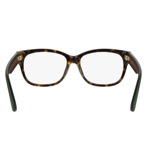 Gucci Gg0278o-012 Rectangle Eyeglasses Women — side view, Havana Plastic temples