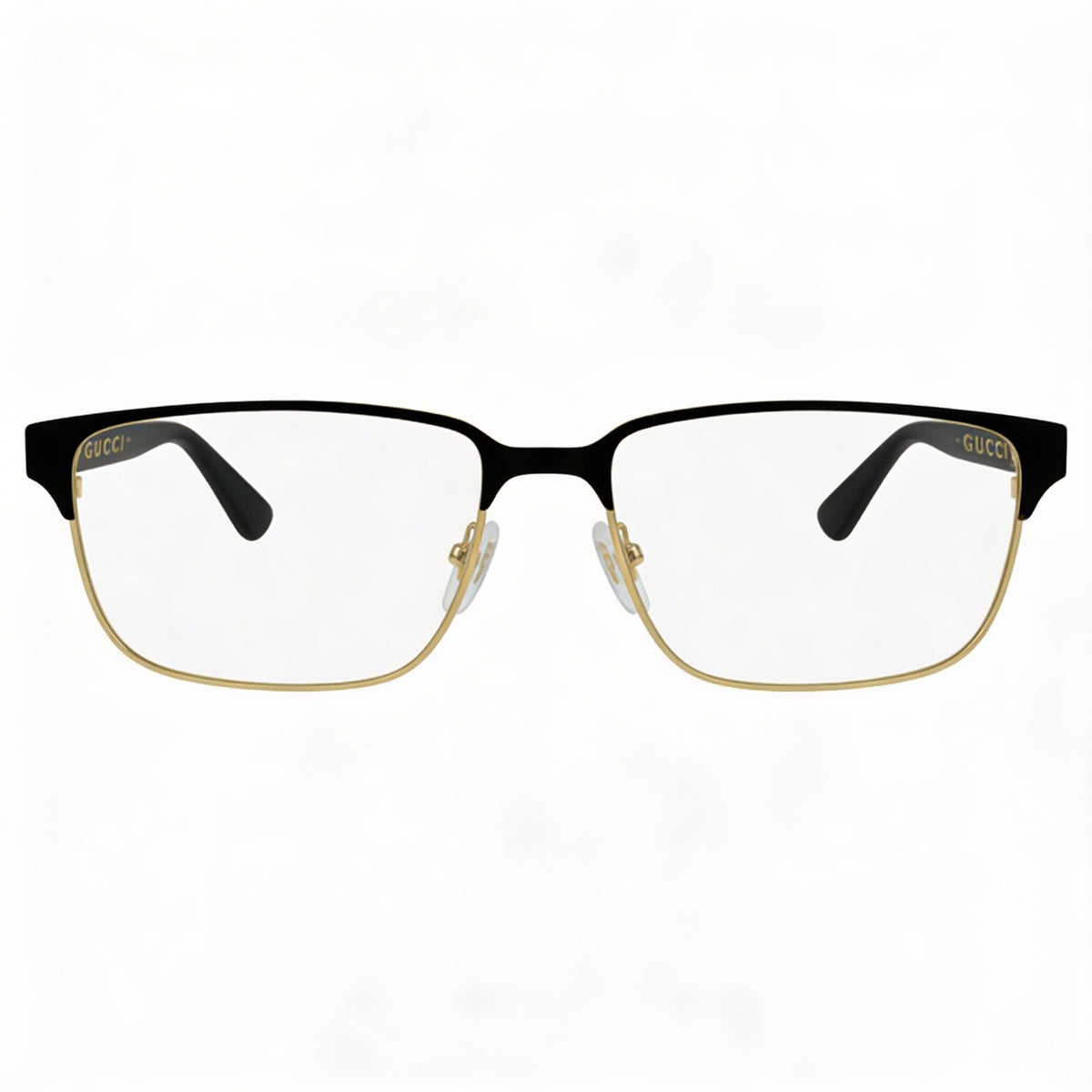 Gucci GG0383O-004 Black Gold Rectangle Eyeglasses for Men, 58mm, Photo 2
