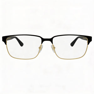 Gucci GG0383O-004 Rectangle Eyeglasses for Men — front view, Plastic and Metal
