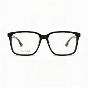 Gucci GG0385OA-001 Rectangle Eyeglasses for Men — front view, Plastic
