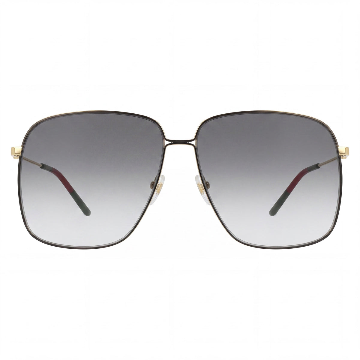 Gucci GG0394S-001 Gafas de sol de metal dorado y gris para mujer con protección UV 100% y lentes grises degradadas, 61 mm, Photo 2