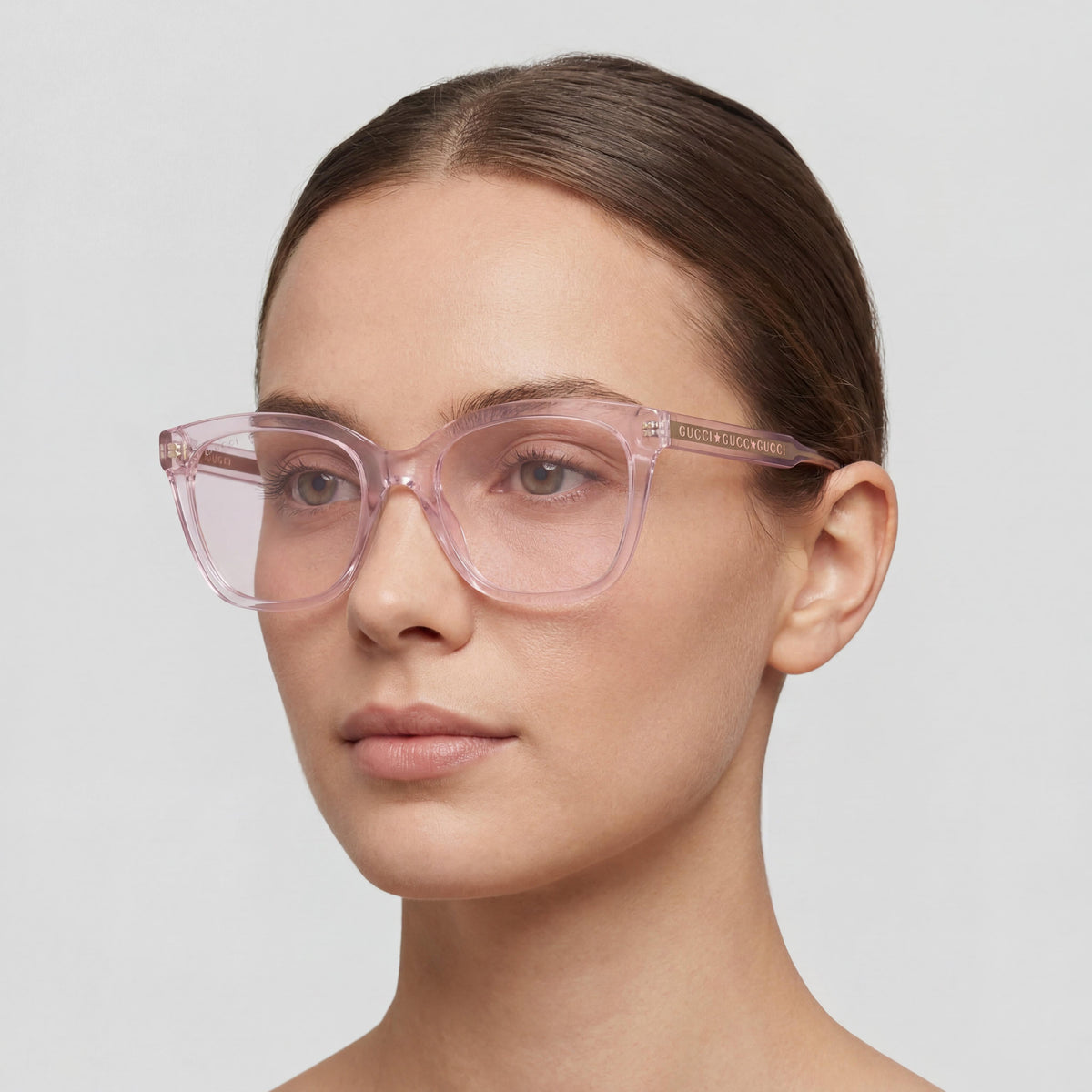 Gucci GG0566ON-004 Pink Rectangle Eyeglasses for Women, Acetate, Photo 4