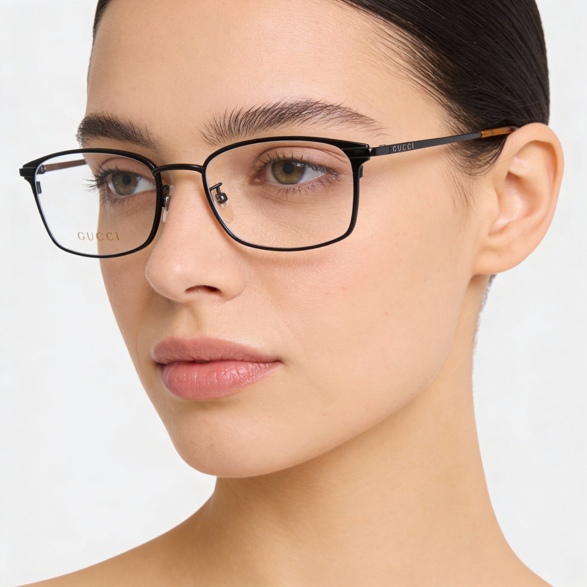 Gafas rectangulares Gucci GG0579OK negras y marrones para mujer, Photo 4