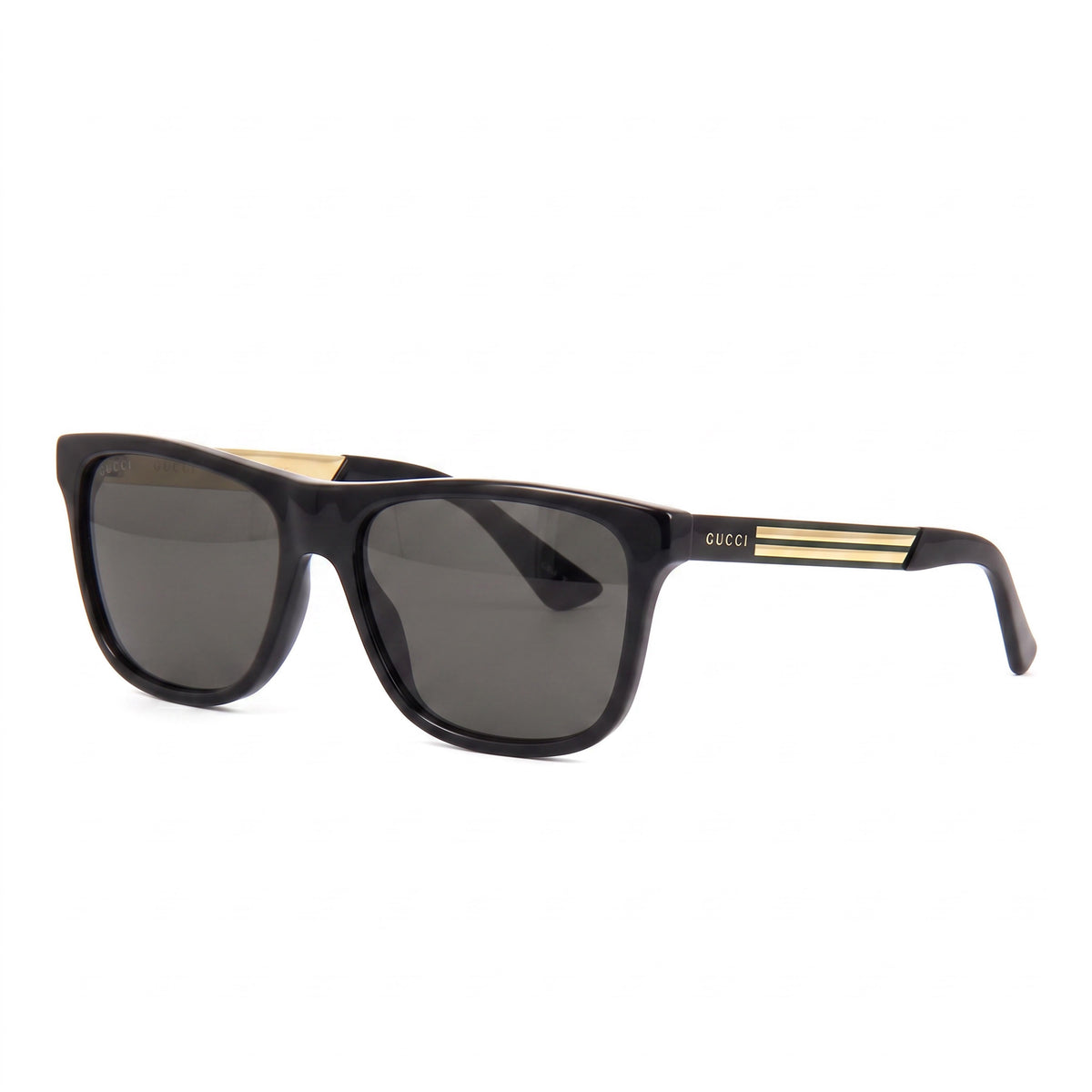 Gafas de sol polarizadas cuadradas Gucci GG0687S negras y grises para hombre, 57 mm, Photo 1