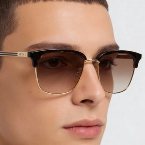 Gucci GG0697S Square Sunglasses Unisex — interior view, Non-Polarized lens detail
