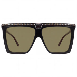 Gucci GG0733S Square Sunglasses Unisex — front view, Plastic frame