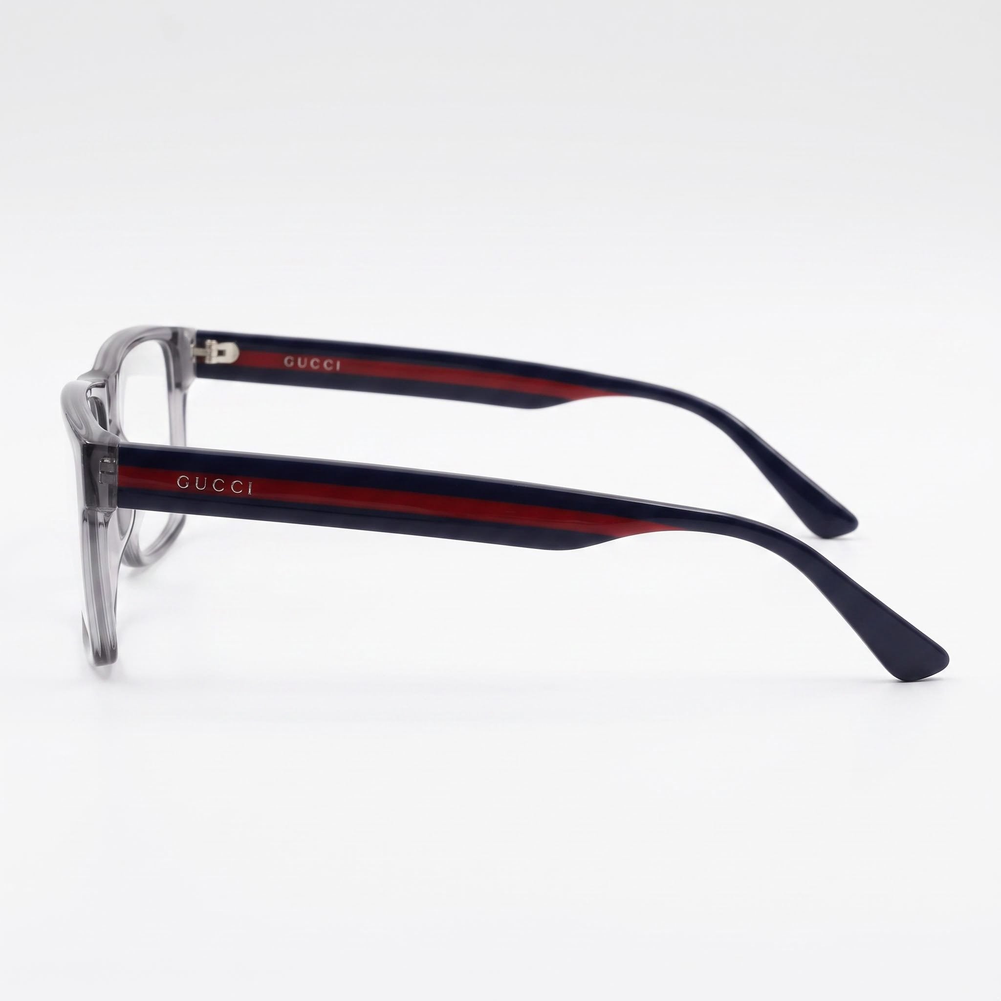 Gucci GG0752O Grey Blue Rectangle Eyeglasses for Men, Acetate 56mm, Photo 2