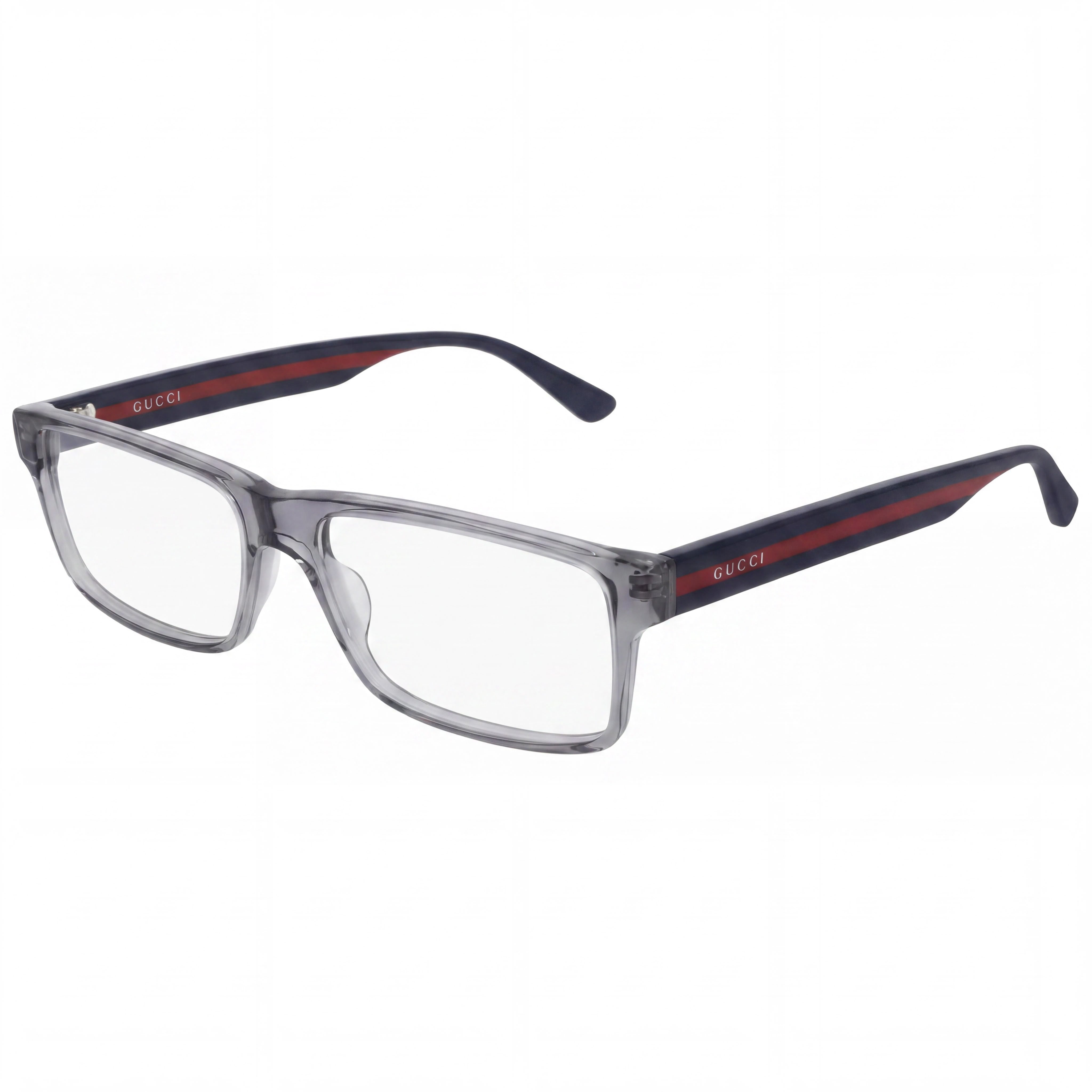 Gucci GG0752O Grey Blue Rectangle Eyeglasses for Men, Acetate 56mm, Photo 1