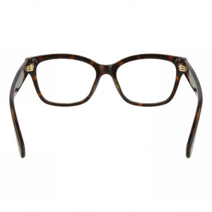 Gucci gg0798o Rectangle Eyeglasses Women — side view, Havana Plastic temples
