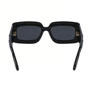 Gucci GG0811S Rectangle Sunglasses Women — side view, Non-Polarized Black lens