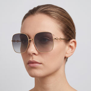 Gucci GG0879S Square Sunglasses for Women — interior view, Non-Polarized lens detail
