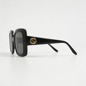 Gucci Gg0896s Square Sunglasses Women — side view, Non-Polarized Grey lens