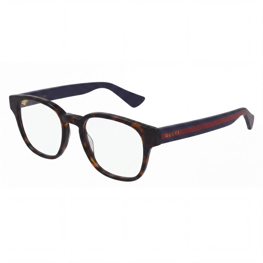 Gucci Gg0927o Dark Havana Blue Logo Square Eyeglasses for Men, Plastic frame