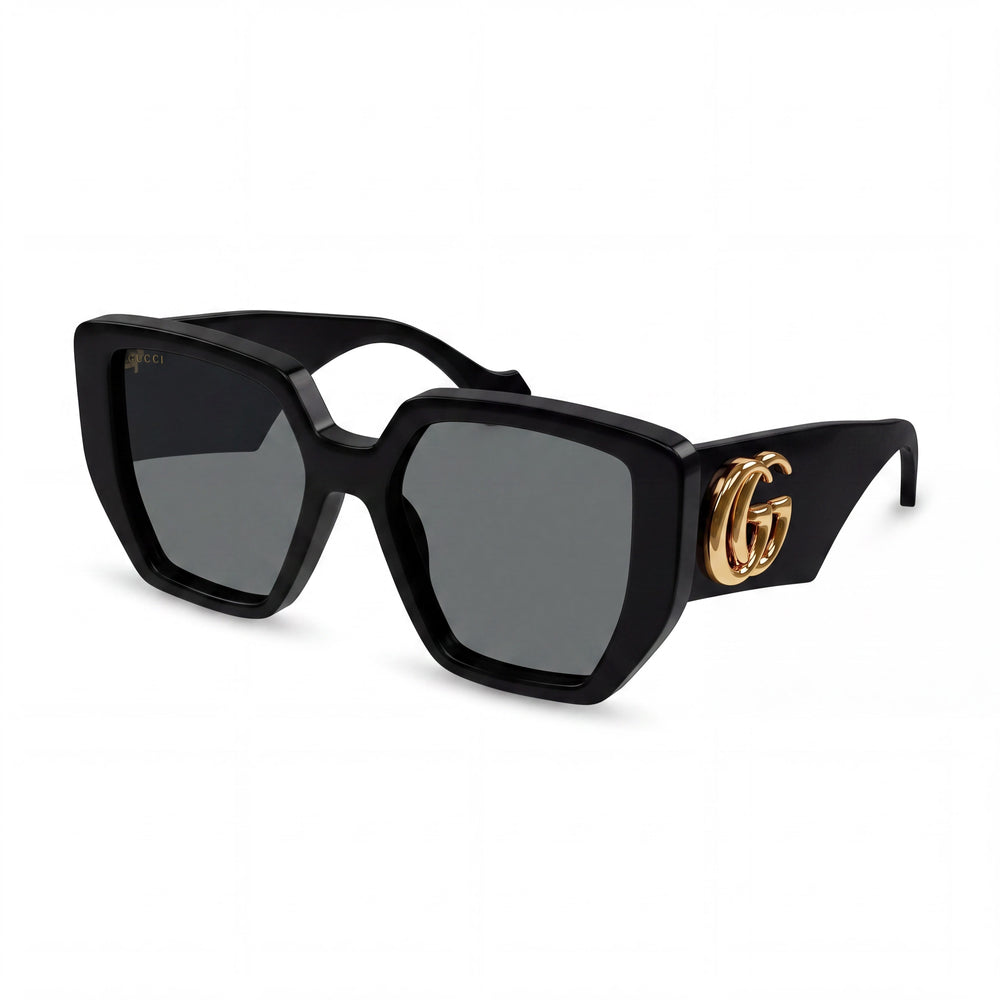 Gucci GG0956S Black Cat Eye Sunglasses for Women, Black lens