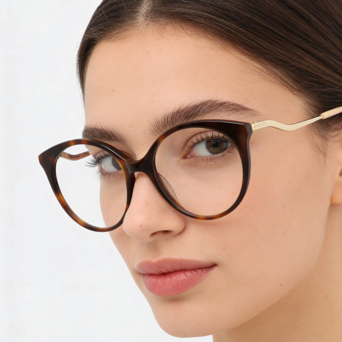 Gafas redondas Gucci gg1009o-30011765-001 Havana para mujer, 52 mm, Photo 3