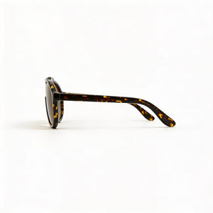 Gucci GG1038S Aviator Sunglasses Men — side view, Non-Polarized Havana Brown lens