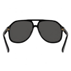 Gucci GG1042S Aviator Sunglasses Men — side view, Non-Polarized Black-Grey lens