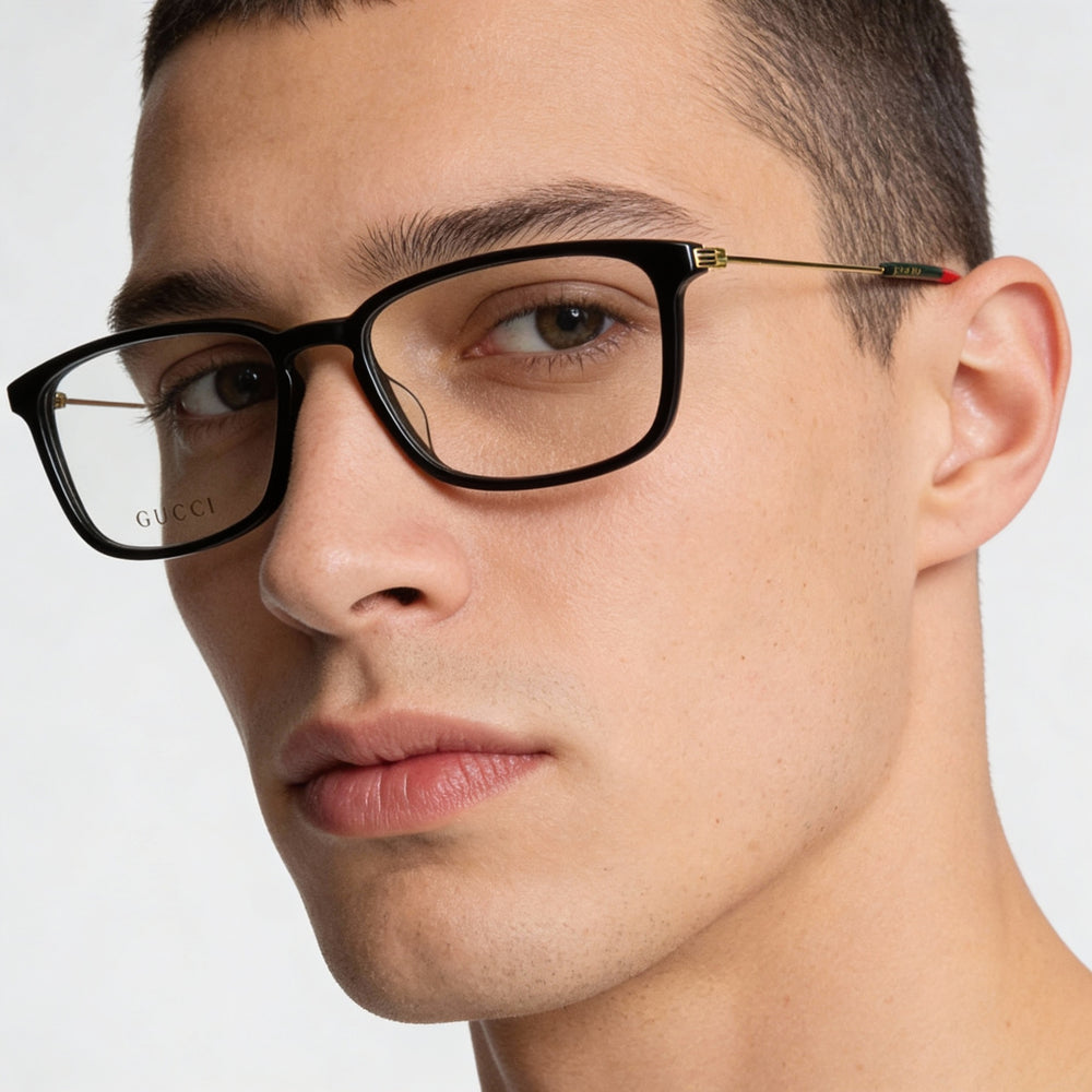 Gucci GG1056OA Rectangle Eyeglasses for Men — front view, Metal