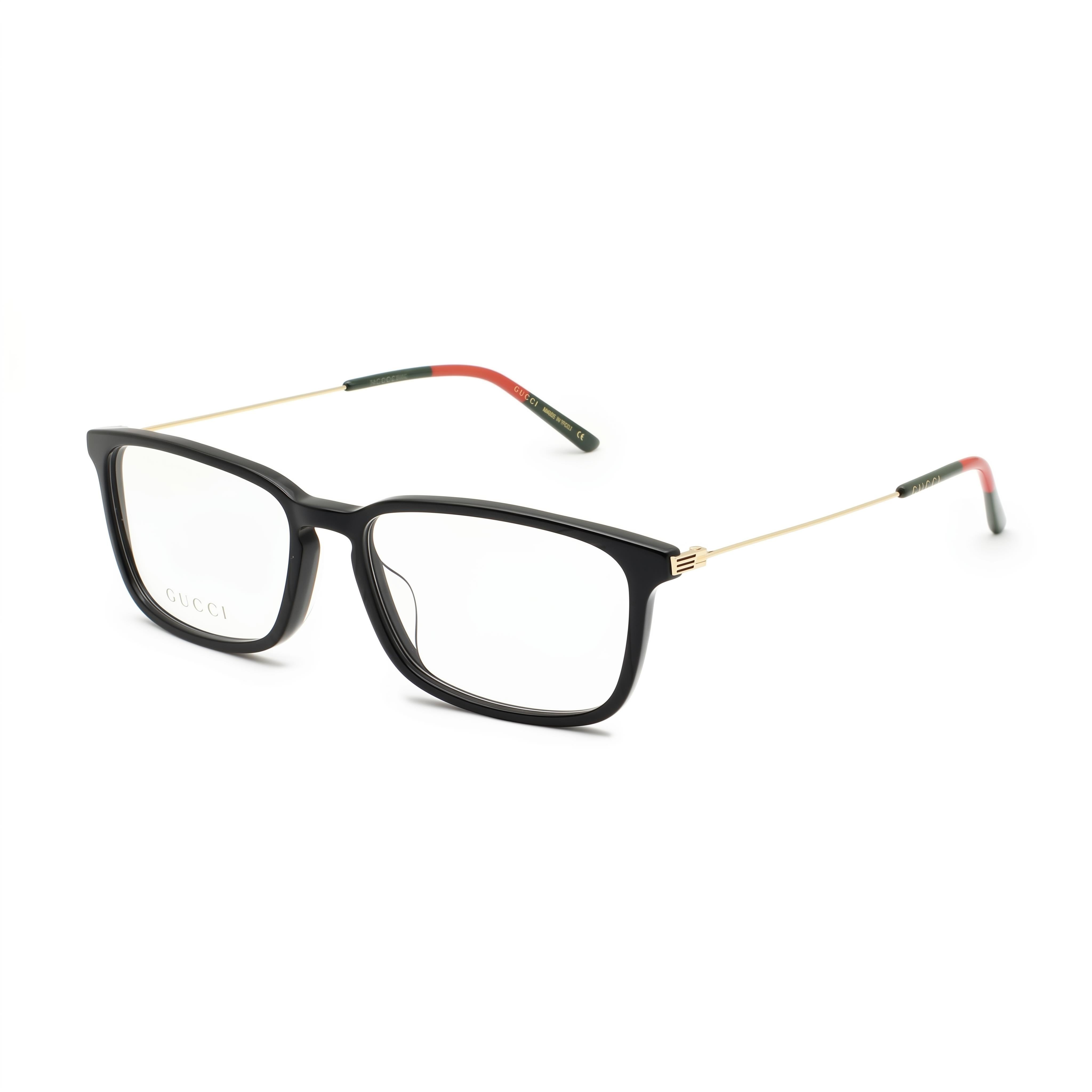 Gucci GG1056OA Gafas Rectangulares de Metal Doradas y Negras para Hombre, Photo 1