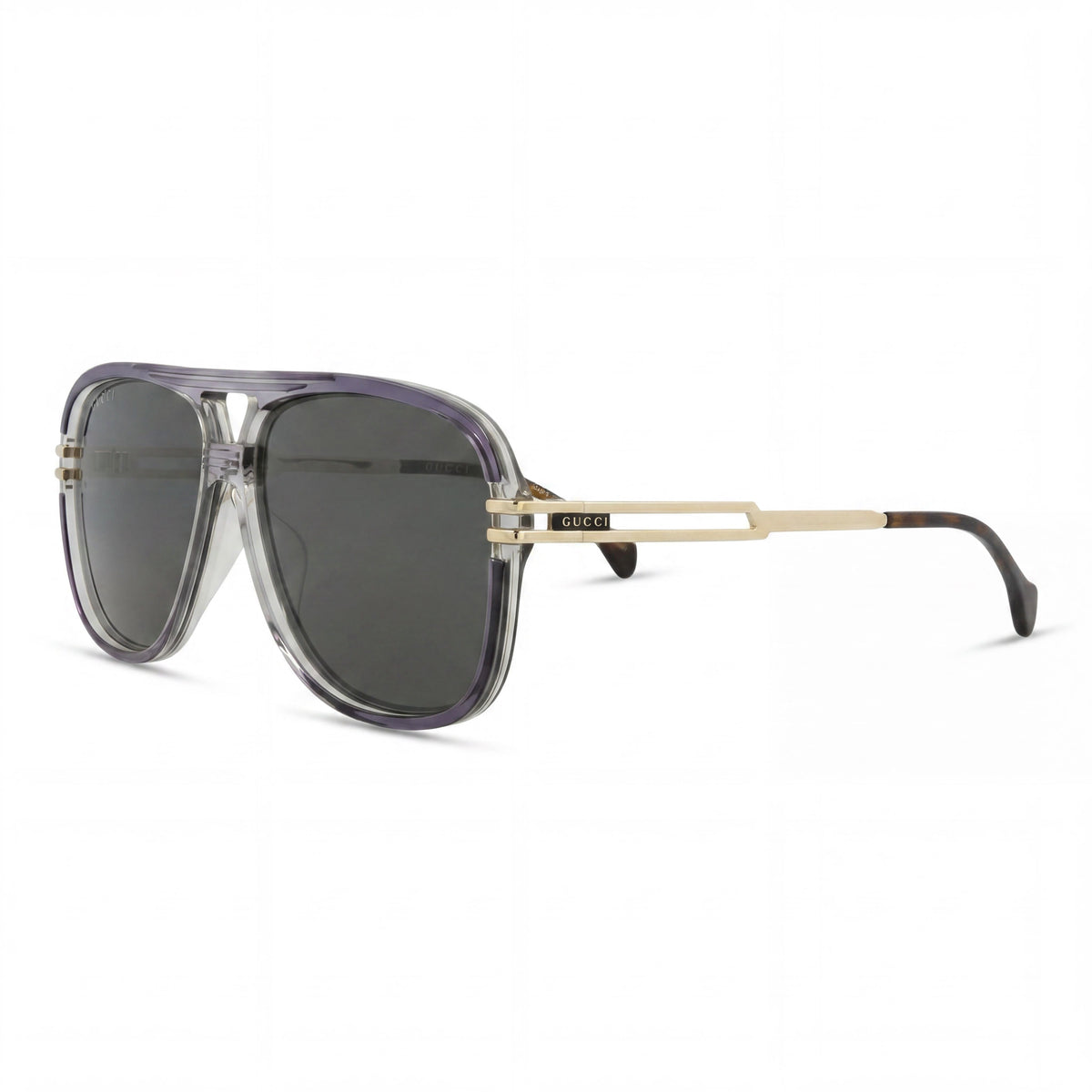 Gafas de sol rectangulares para hombre Gucci Gg1105s 001 Gris Oro Gris, 63 mm, Photo 1