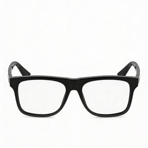 Gucci GG1117O 001 56 Square Eyeglasses for Men — front view, Plastic