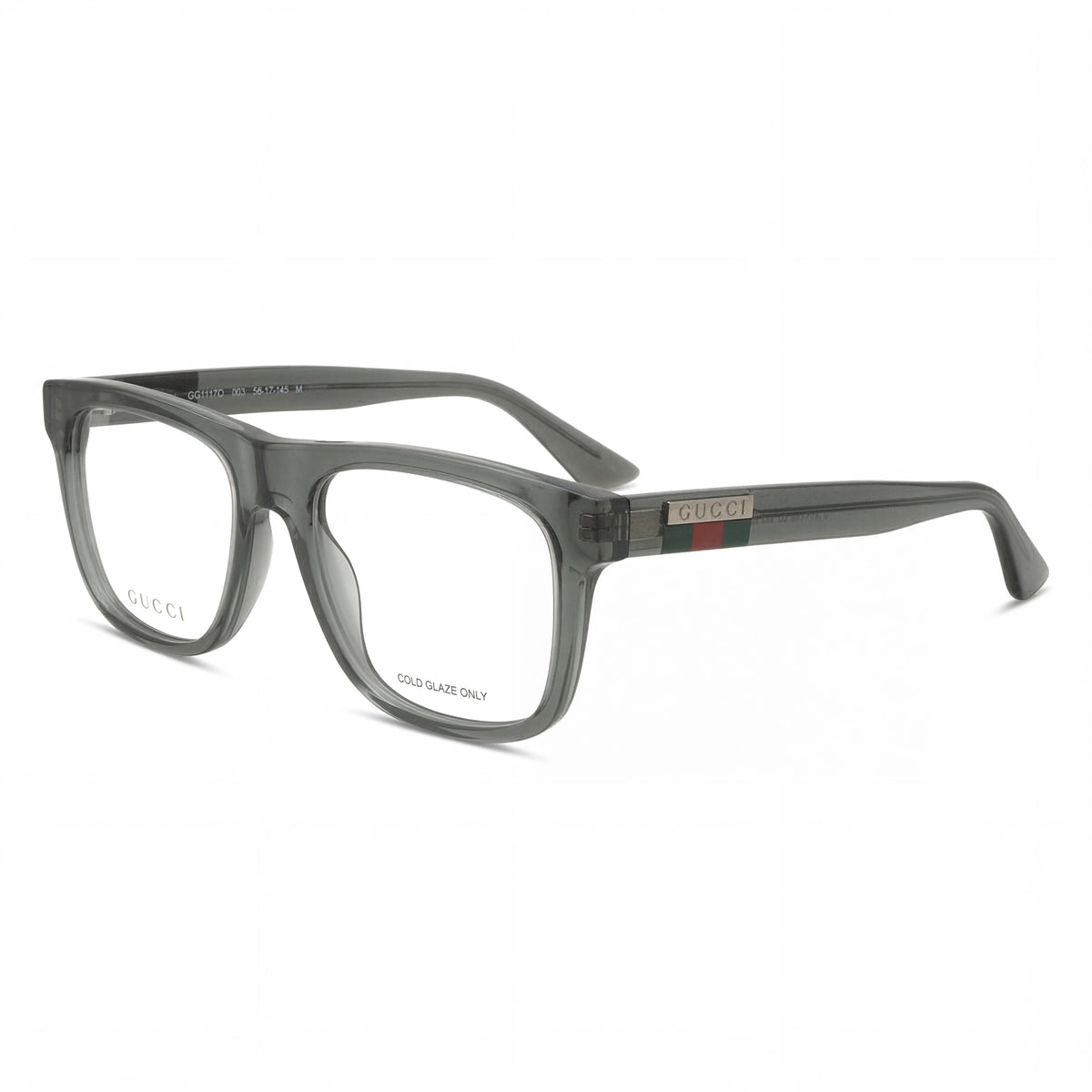 Gucci GG1117O Gray Square Eyeglasses for Men, Plastic 56mm, Photo 1