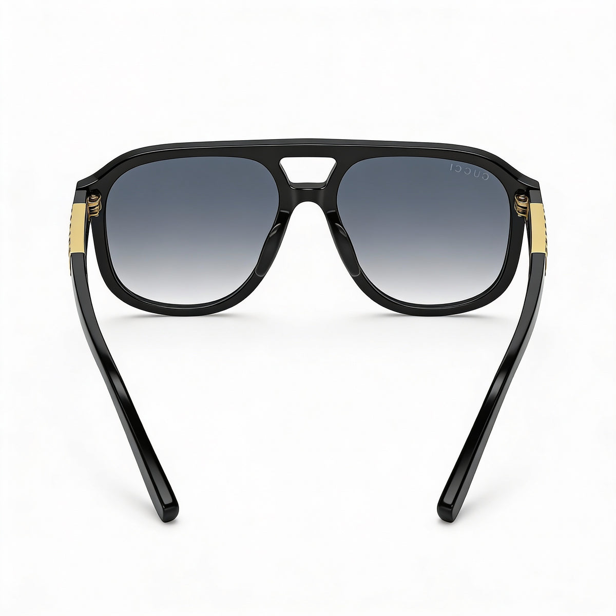 Gucci Gg1188s 002 Gafas de sol unisex aviador negras y doradas, 58mm, Photo 3