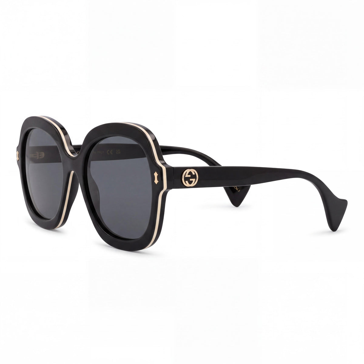 Gafas de sol redondas para mujer Gucci GG1240S en negro, 57 mm, Photo 1