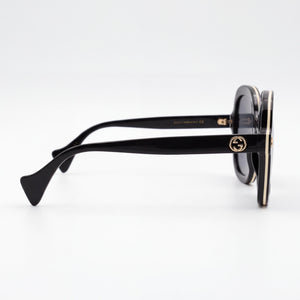 Gucci GG1240S Round Sunglasses Women — side view, Non-Polarized Grey lens