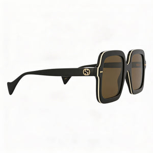 Gucci GG1241S Square Sunglasses Women — side view, Non-Polarized Black-Black-Brown lens