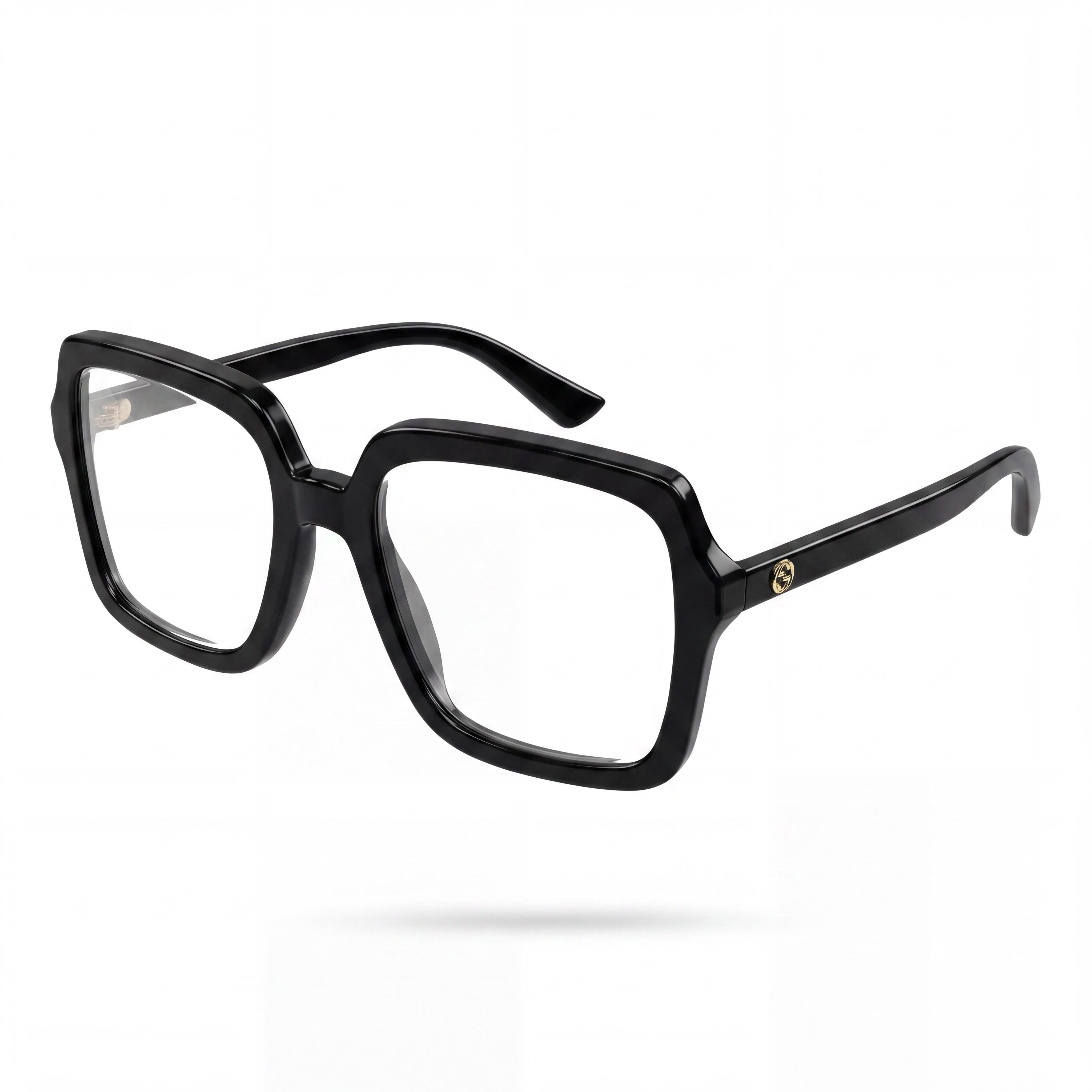 Gafas de vista Gucci GG1318O para mujer, cuadradas, de acetato ecológico negro, con montura completa y lentes transparentes personalizables, 55 mm, Photo 1