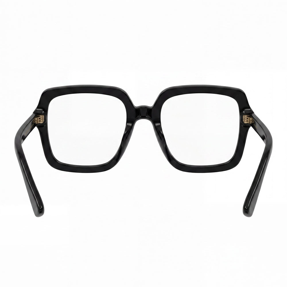 Gucci GG1318O Square Eyeglasses Women — side view, Black Acetate temples