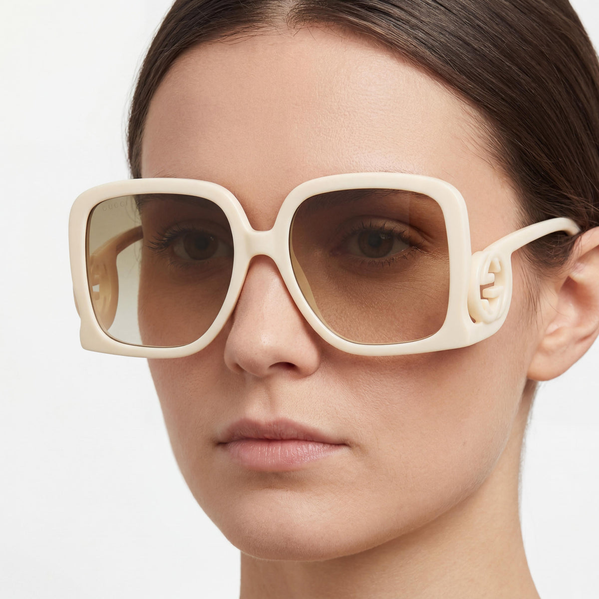 Gucci GG1326S 002 Ivory Square Sunglasses for Women, 58mm, Photo 5