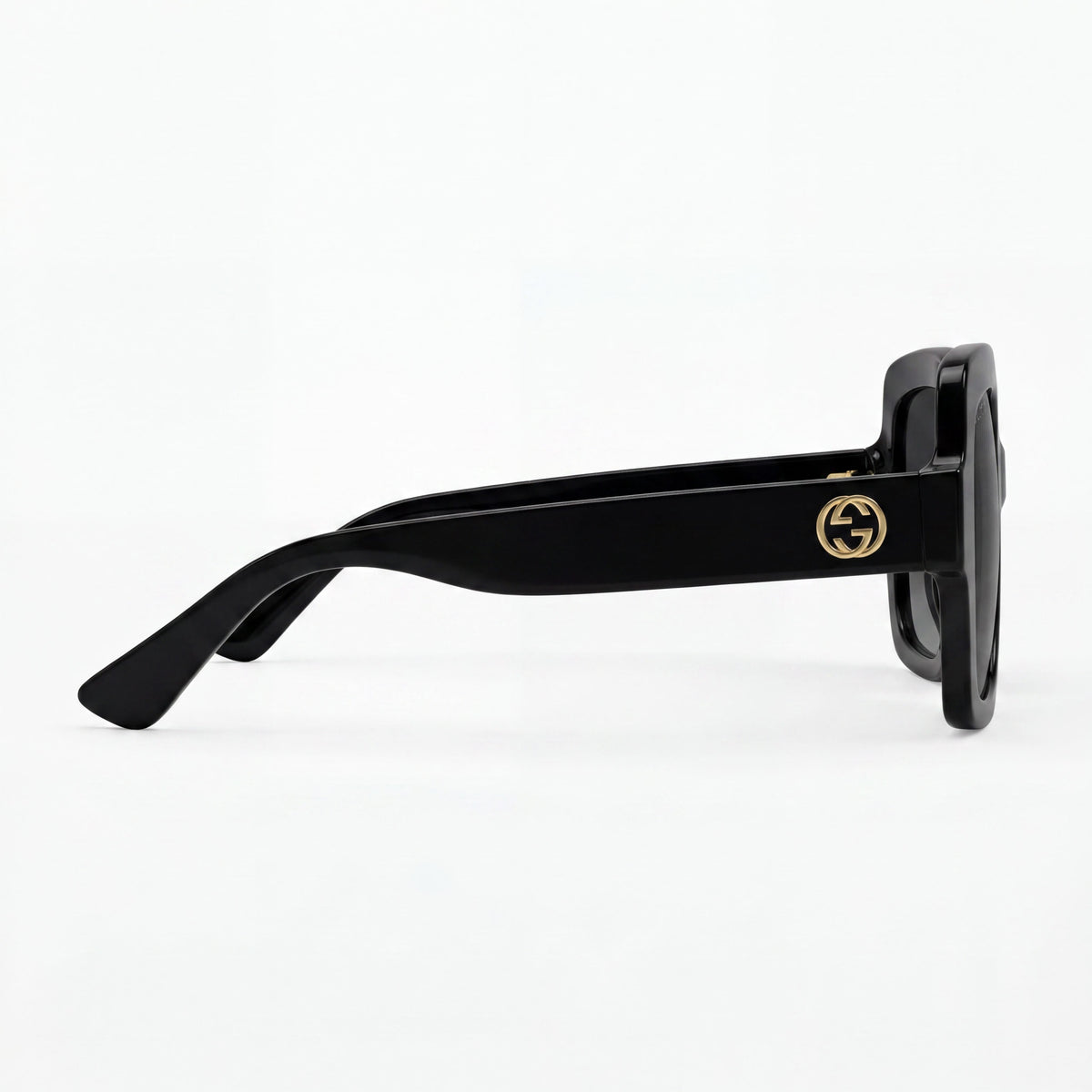 Gafas de sol Gucci Gg1337s 002 para mujer, con logotipo dorado en negro, lentes degradadas grises, 54 mm, protección UV, Photo 3