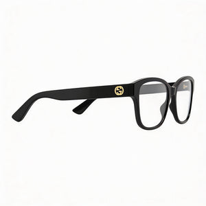 Gucci GG1340O Square Eyeglasses Women — side view, Black Plastic temples