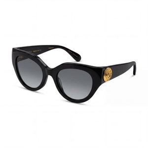 Gucci GG1408S Black Cat Eye Sunglasses for Women, Grey lens