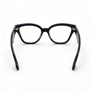 Gucci Gg1424o-005 Cat Eye Eyeglasses Women — side view, Black Recycled Acetate temples