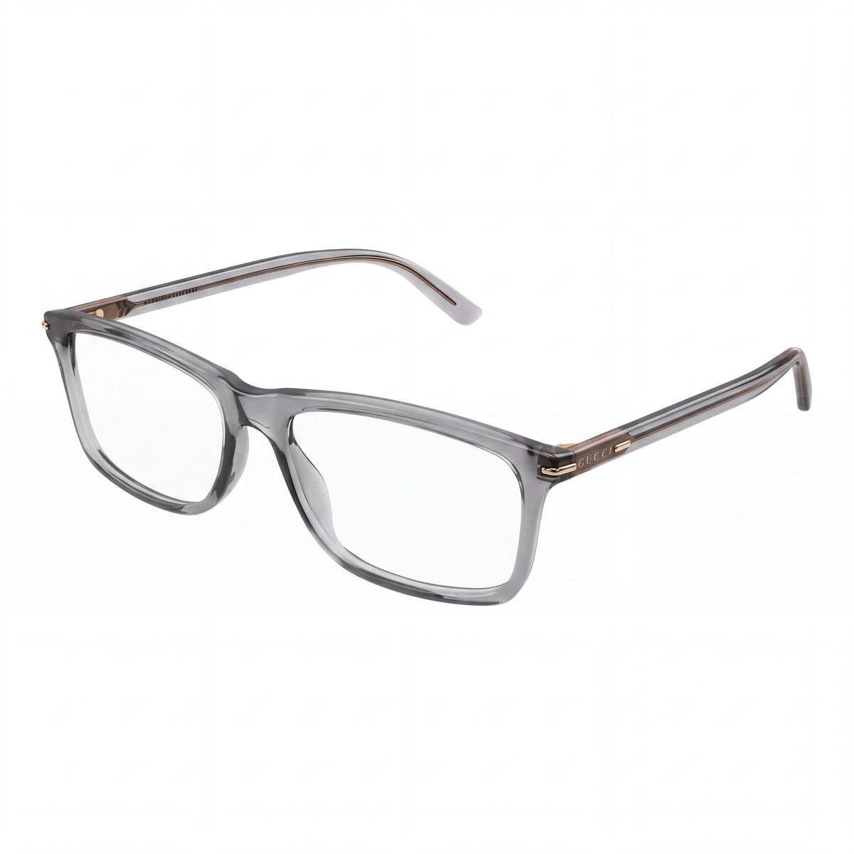 Gucci GG1447O Grey / Transparent Rectangle Eyeglasses for Men, 57mm, Photo 1