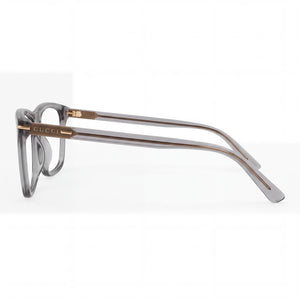 Gucci GG1447O Rectangle Eyeglasses Men — side view, Gray Acetate temples