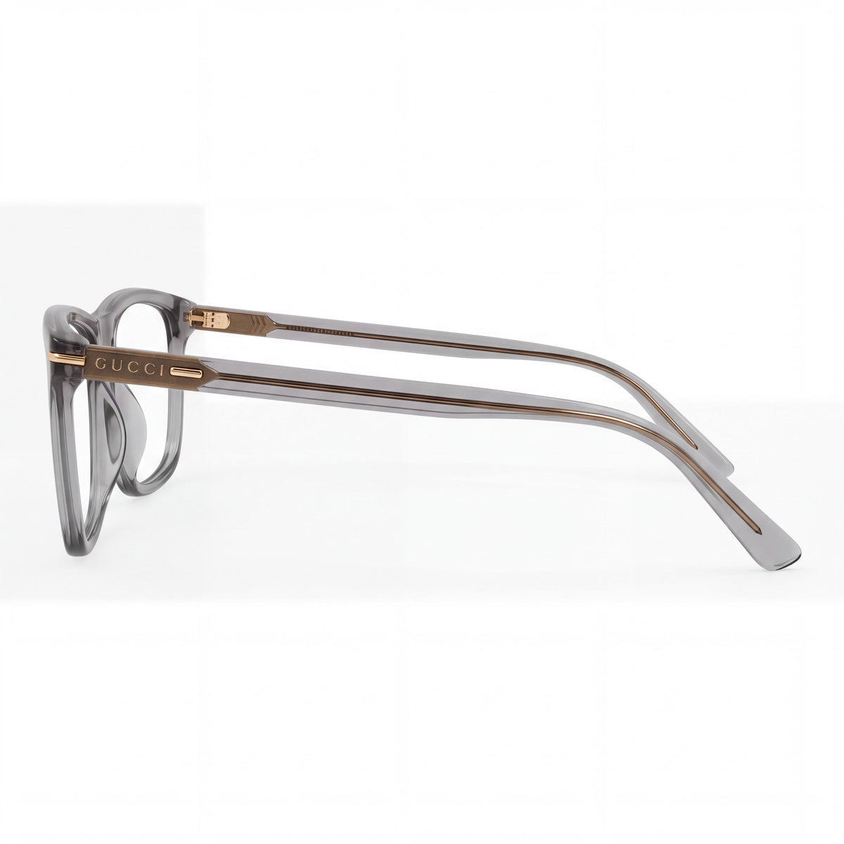 Gucci GG1447O Grey / Transparent Rectangle Eyeglasses for Men, 57mm, Photo 3
