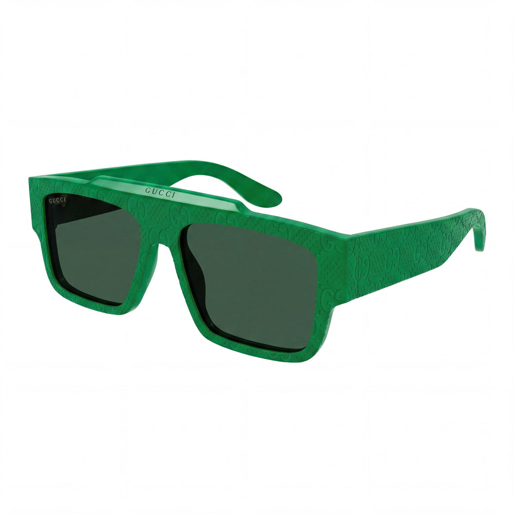 Gucci GG1460S Green Rectangle Sunglasses for Men, Green lens
