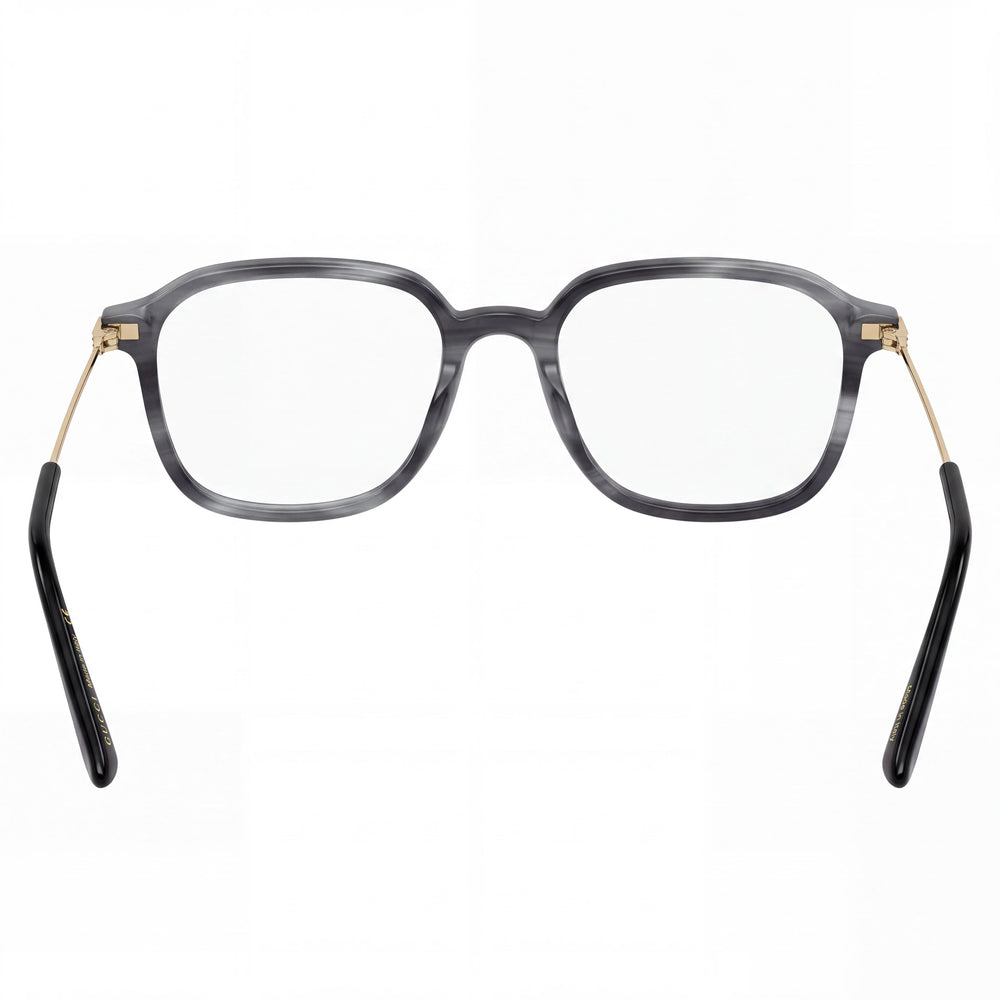 Gucci Gg1576o-003 Rectangle Eyeglasses Men — side view, Gray Acetate temples