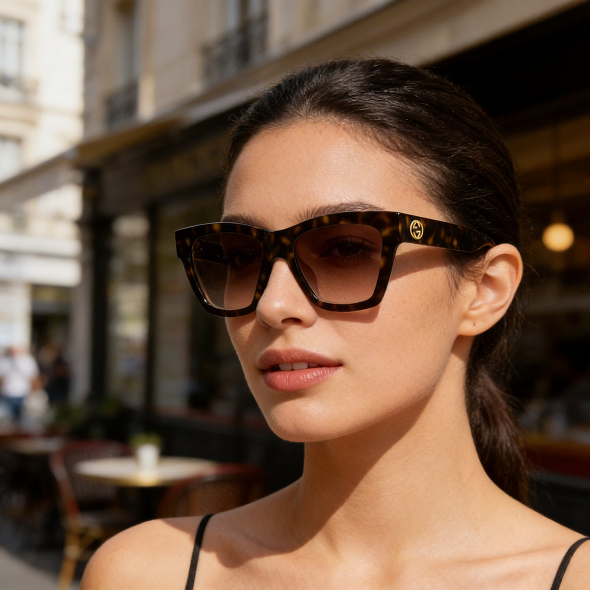 Gafas de sol cuadradas Gucci Gg1714s-002 Havana Brown para mujer, Photo 5
