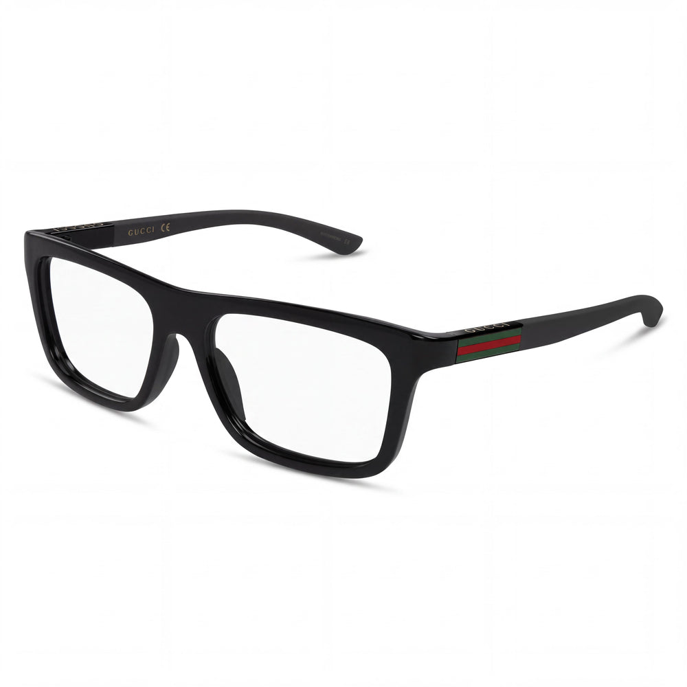 Gucci Gg1737o-001 Black, Transparent Rectangle Eyeglasses Unisex, Acetate frame