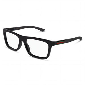 Gucci Gg1737o-001 Black, Transparent Rectangle Eyeglasses Unisex, Acetate frame