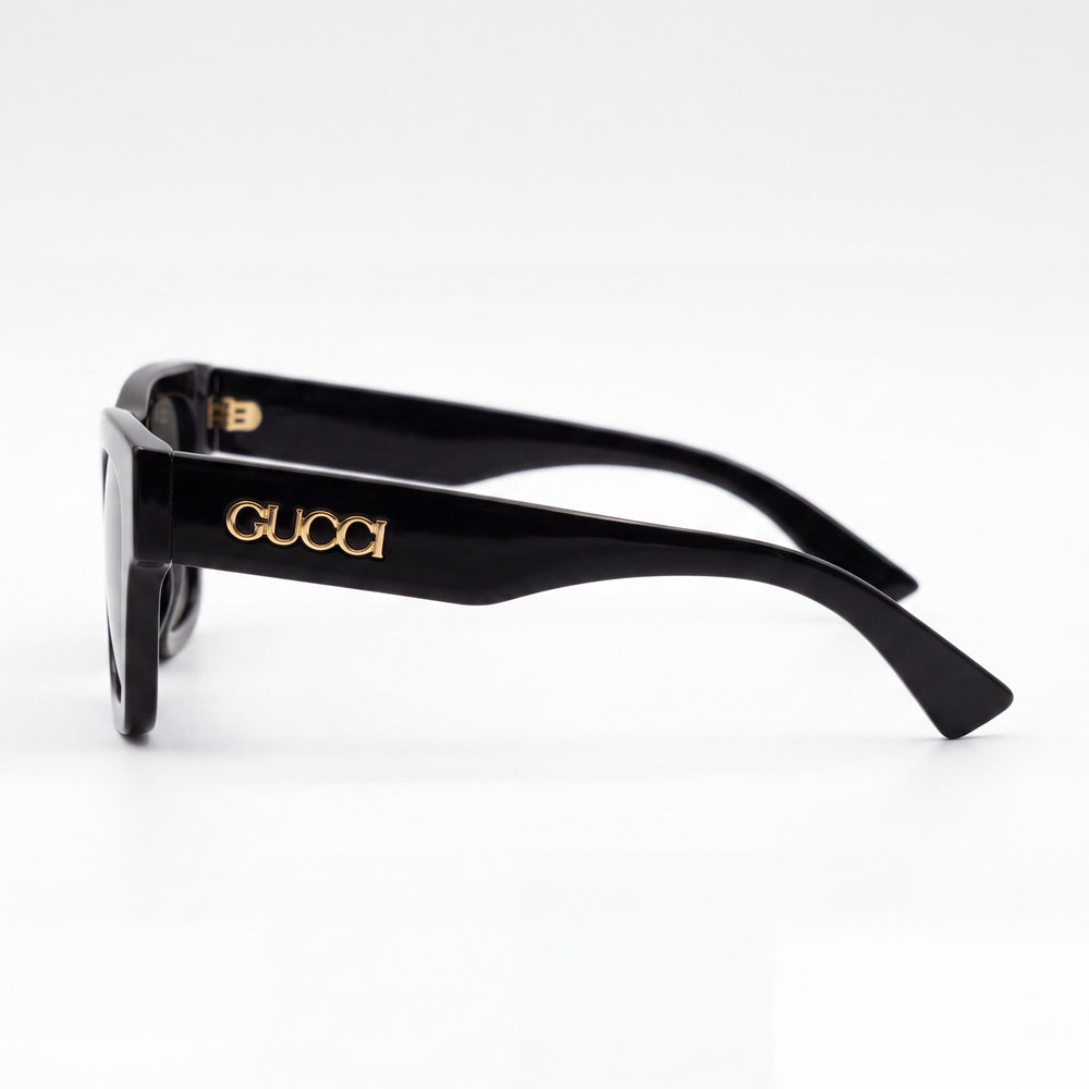 Gucci GG1835SA-001 Square Sunglasses Unisex — side view, Black lens