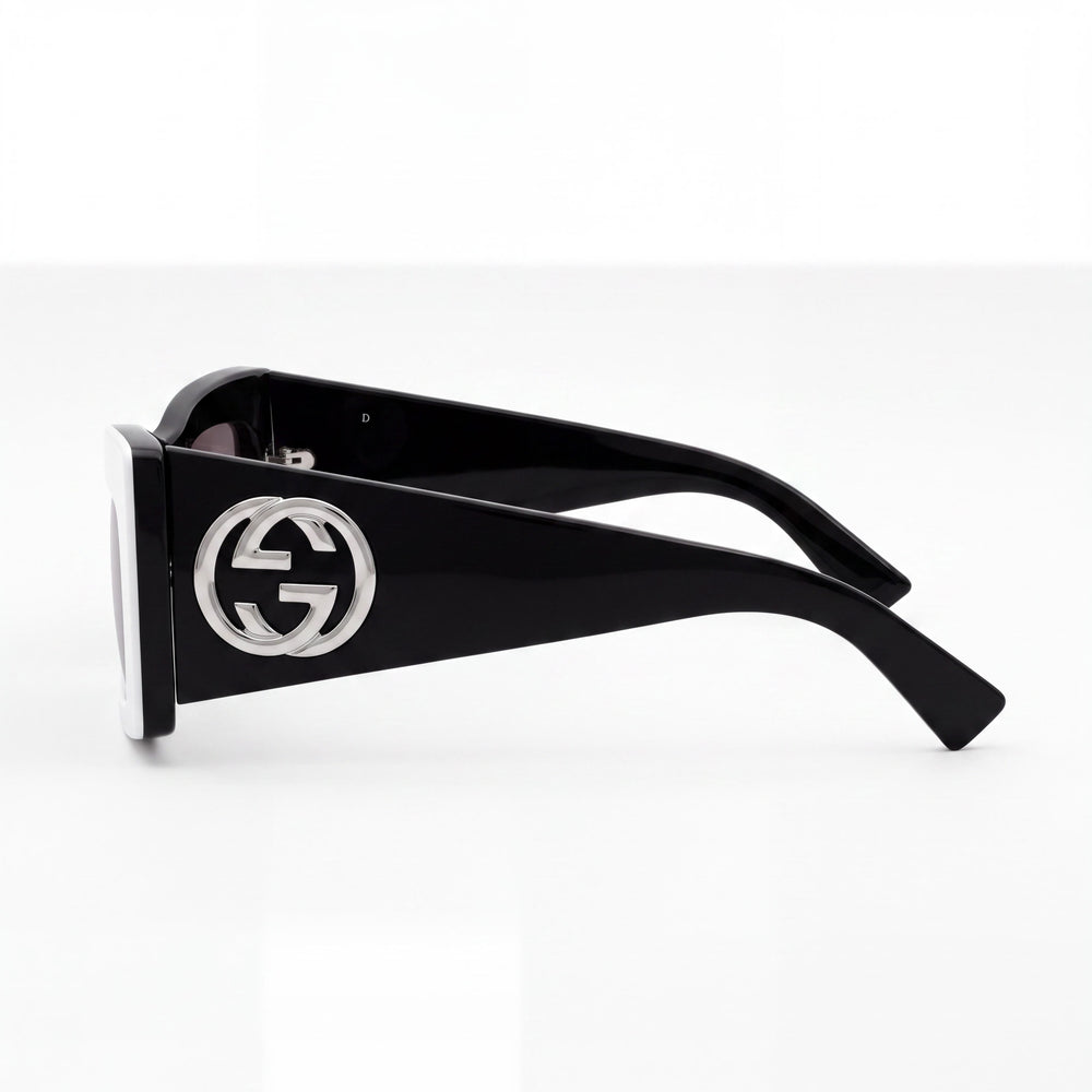Gucci GG1842S Butterfly Sunglasses Women — side view, Non-Polarized Brown lens