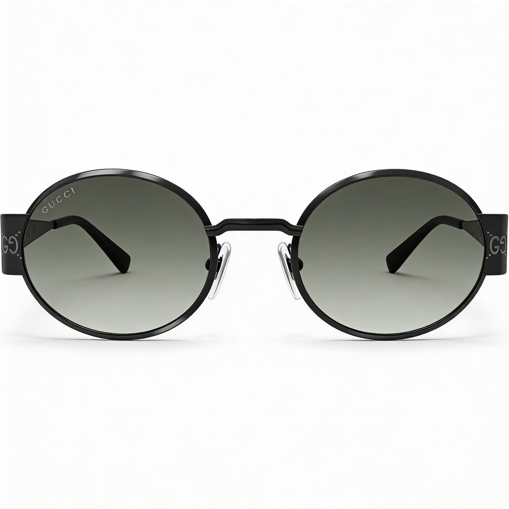 Gucci GG1854S 001 Oval Sunglasses Unisex — front view, Metal frame