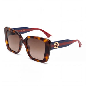 Gucci GG1862S-003 Havana Rectangle Sunglasses Unisex, Black lens