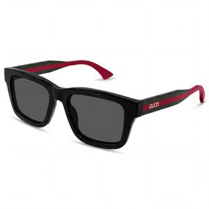 Gucci GG1869S-001 Black, Grey, Green Rectangle Sunglasses for Men, Multicolor lens